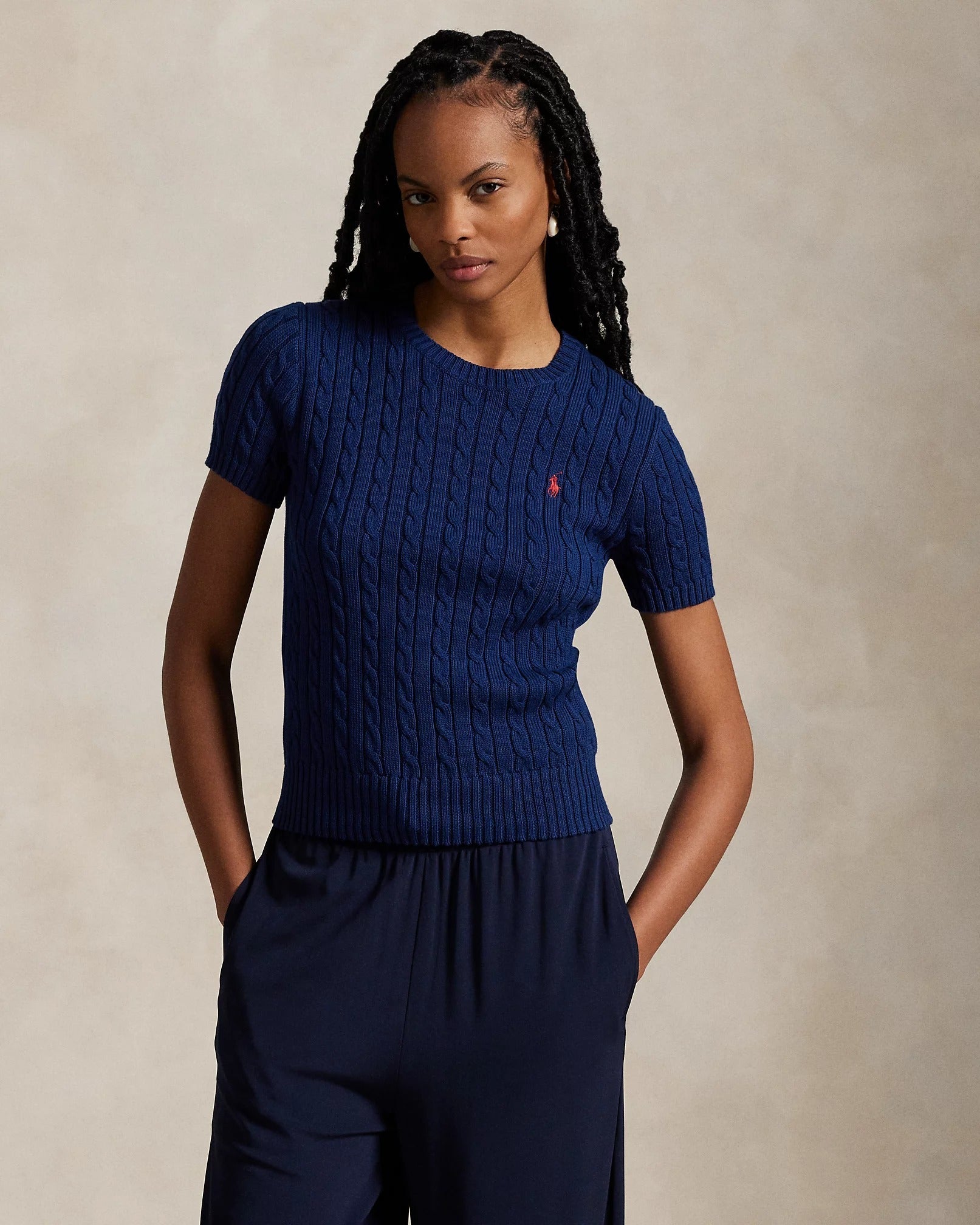 Ralph Lauren Sweater | Short-sleeved cable-knit sweater