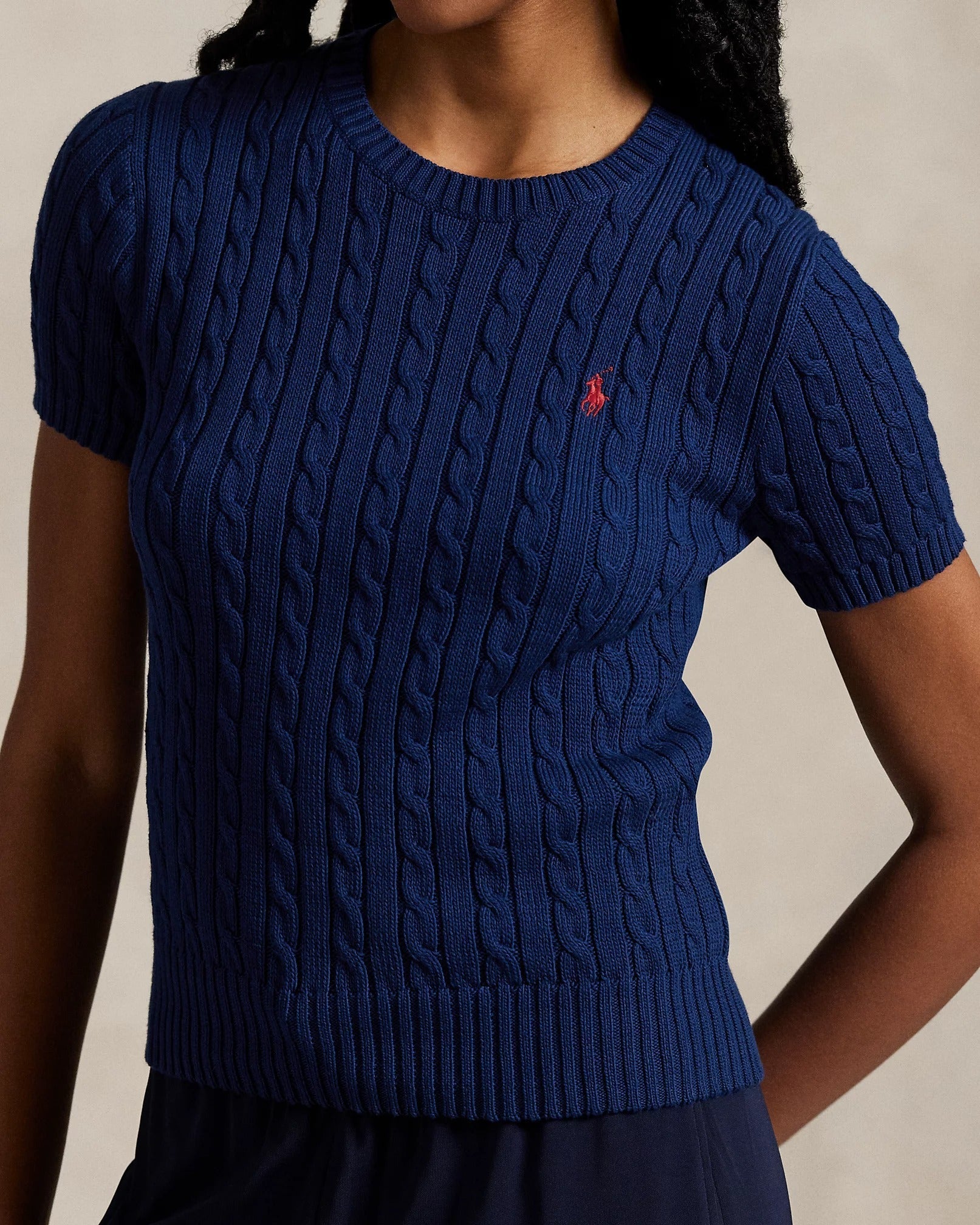 Ralph Lauren Sweater | Short-sleeved cable-knit sweater
